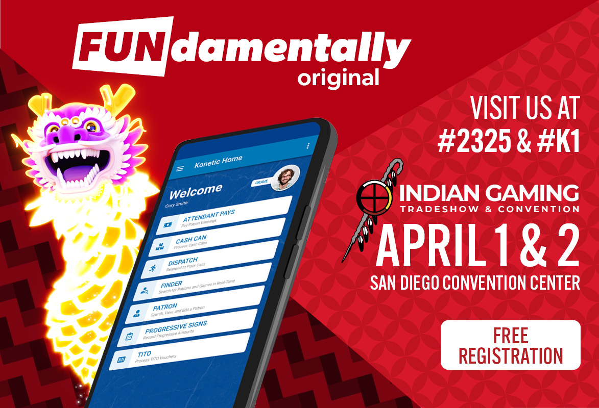 Indian Gaming Tradeshow and Convention Konami Gaming, Inc. 2026 San Diego New Slots Tech